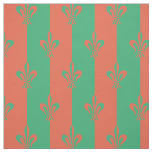 Lilie Sea Green und Tomato Red Stoff