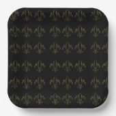 Lilie Simple EleganBlack and Gold Pappteller (Vorderseite)