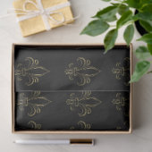 Lilie Simple EleganBlack and Gold Seidenpapier (Geschenk)