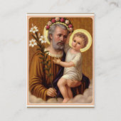 Lilie St Joseph Jesus Memorare Gebet Visitenkarte (Vorderseite)