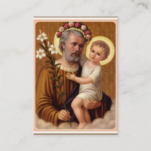 Lilie St Joseph Jesus Memorare Gebet Visitenkarte (Vorderseite)