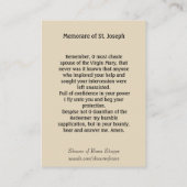 Lilie St Joseph Jesus Memorare Gebet Visitenkarte (Rückseite)