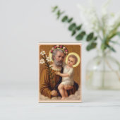 Lilie St Joseph Jesus Memorare Gebet Visitenkarte (Stehend Vorderseite)