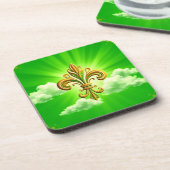 Lilie St. Patricks Day Getränkeuntersetzer (Linke Seite)