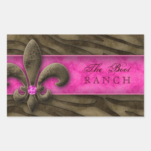 Lilie Sticker Brown Pink Zebra Juwelier (Vorderseite)