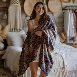 Lilie Styled Imitats Leather Pattern Fleecedecke