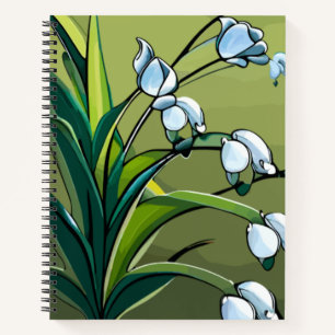Lilie, Tal, grün, weiß, Blume, Blumen, Blüten Notizblock