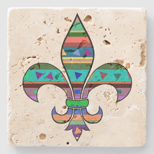 Lilie Travertine Untersetzer (Vorderseite)