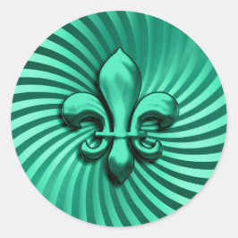 Lilie über den grünen Hintergrund Runder Aufkleber