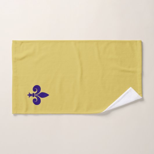 Lilie über Golden & Navy Blue Badhandtuch Set (Handtuch)