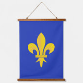 Lilie über Royal Blue Hanging Tapestes Wandteppich Mit Holzrahmen (Vorderseite)