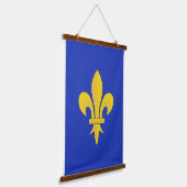 Lilie über Royal Blue Hanging Tapestes Wandteppich Mit Holzrahmen (Gewinkelt)