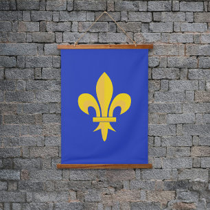 Lilie über Royal Blue Hanging Tapestes Wandteppich Mit Holzrahmen