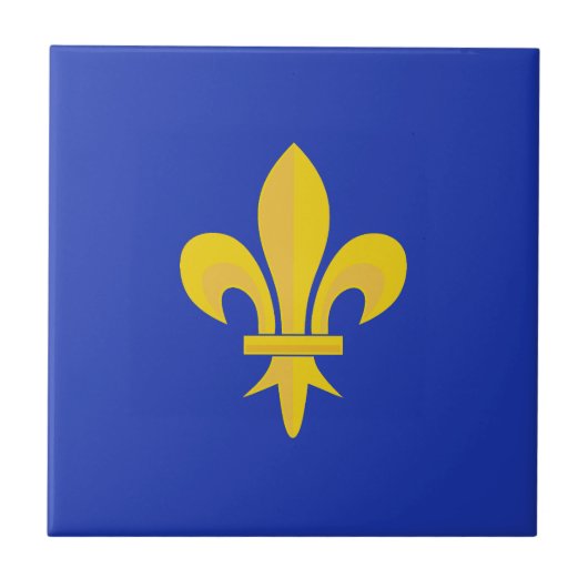 Lilie über Royal Blue Keramik Tile Fliese (Vorderseite)