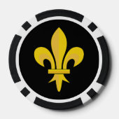 Lilie über Schwarz Pokerchips (Rückseite)