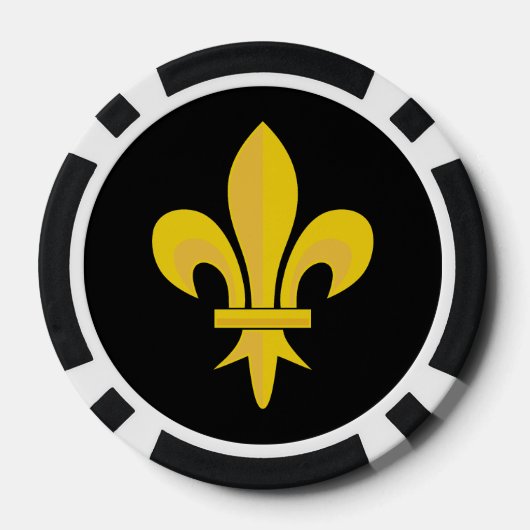 Lilie über Schwarz Pokerchips (Rückseite)