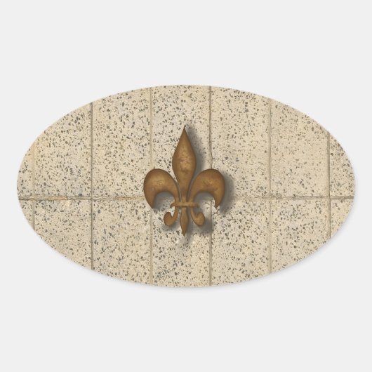 Lilie über Stone Ovaler Aufkleber (Vorderseite)