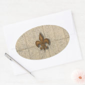 Lilie über Stone Ovaler Aufkleber (Umschlag)