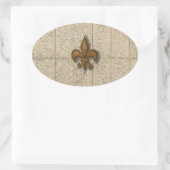 Lilie über Stone Ovaler Aufkleber (Tasche)