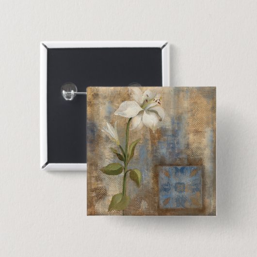 Lilie und Fliese Button (Vorne & Hinten)