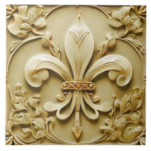Lilie Vintag Antique Gold Imitats Relief Fliese