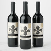 Lilie Vintages französisches Hochzeitstich Weinetikett (Flaschen)