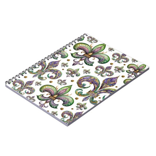 Lilie Watercolor Mardi Gras Vibes Notizblock (Linke Seite)