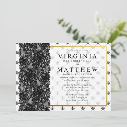 Lilie Wedding Einladung (Stehend Vorderseite)