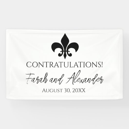 Lilie Wedding Party Banner Custom (Horizontal)