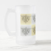 LILIE, WEICHES GOLD UND SILBER-DRUCK - MATTGLAS BIERGLAS (Links)