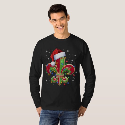 Lilie Weihnachtsschmuck mit Weihnachtsmannmütze Xm T-Shirt (Vorne ganz)