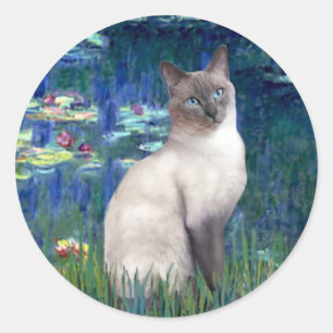 Lilien 5 - Blue Point Siamkatze Runder Aufkleber