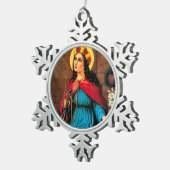 Lilien-Anker St. Philomena Schneeflocken Zinn-Ornament (Rechts)