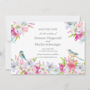 Lilien-Aquarell-Hochzeit  Save The Date