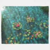Lilien auf dem Wasser Fleece Blanket (Vorderseite (Horizontal))
