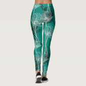 Lilien auf grünem Wasser Leggings (Rückseite)