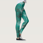 Lilien auf grünem Wasser Leggings (Rechts)