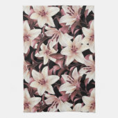 Lilien auf schwarz geschirrtuch (Vertikal)