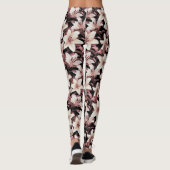 Lilien auf schwarz leggings (Rückseite)