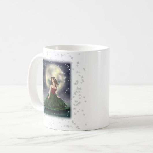 Lilien-Auflage-Feen-Keramik-Tasse Kaffeetasse (Vorderseite Links)