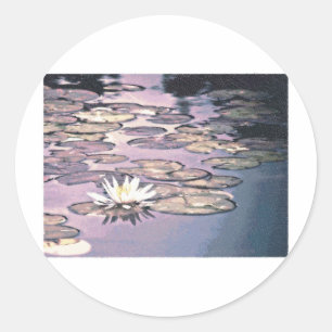 Lilien-Auflage-Zeichnen Runder Aufkleber