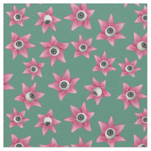 Lilien-Augapfel-Grün-Gewebe Stoff