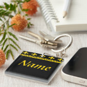 Lilien aus Schwarz und Gold Schlüsselanhänger (Vorderseite rechts)