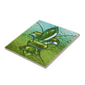 Lilien-beflecktes Glas-Grün Fliese (Seite)