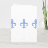 Lilien-blaue Gingham-Gruß-Karte Karte (Rückseite)