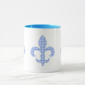 Lilien-blaue Gingham-Tasse Tasse (Zentrum)