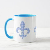 Lilien-blaue Gingham-Tasse Tasse (Links)