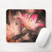 Lilien-Blume Vintag Schwarz-Weiß Mousepad (Mit Mouse)