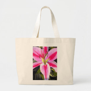 Lilien-Blume Watercolor-Pop-Kunstmalerei des Jumbo Stoffbeutel