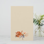 Lilien-Blumenstrauß gebunden mit einem Band Briefpapier (Stehend Vorderseite)